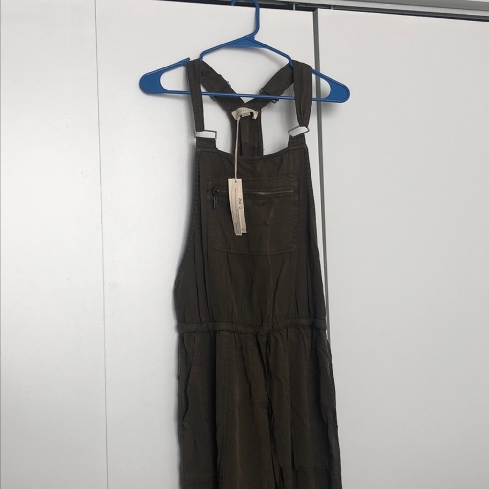 Olive green overalls. New with tags